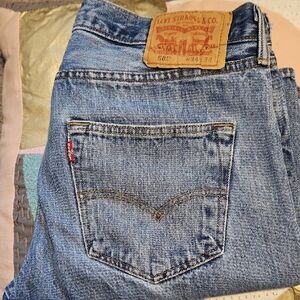 Authentically Worn Levi's Classic Straight Men's Jeans in Light Blue 34x34
